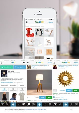 Wanelo Shopping, iOS, Android, http://wanelo.com/about/downloads

140

 
