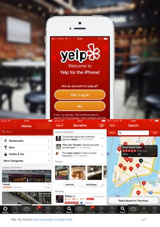 Yelp, iOS, Android, http://www.yelp.com/yelpmobile

146

 
