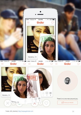 Tinder, iOS, Android, http://www.gotinder.com

34

 