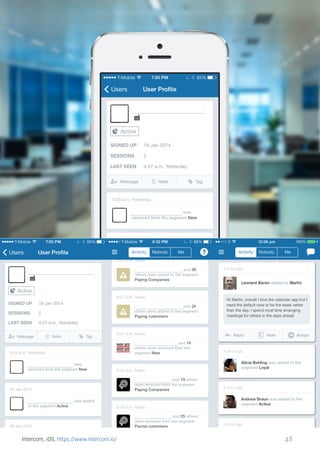 Intercom, iOS, https://www.intercom.io/

48

 