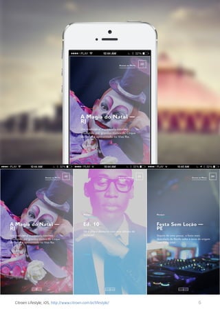 Citroen Lifestyle, iOS, http://www.citroen.com.br/lifestyle/

6

 