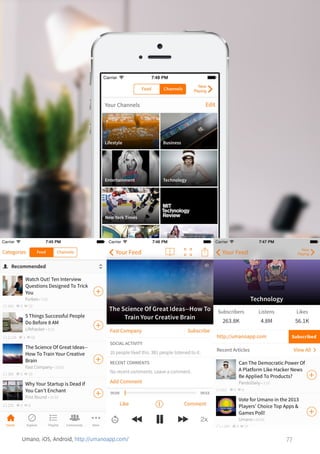 Umano, iOS, Android, http://umanoapp.com/

77

 