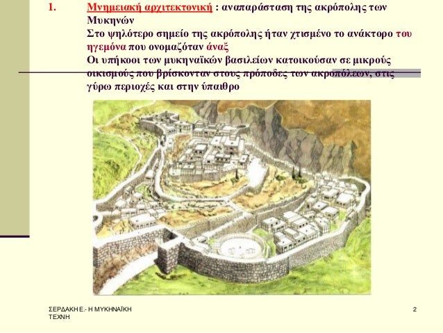 Î£Î•Î¡Î”Î‘ÎšÎ— Î•.- Î— ÎœÎ¥ÎšÎ—ÎÎ‘ÎªÎšÎ— Î¤Î•Î§ÎÎ— 
2 
1.ÎœÎ½Î·Î¼ÎµÎ¹Î±ÎºÎ® Î±ÏÏ‡Î¹Ï„ÎµÎºÏ„Î¿Î½Î¹ÎºÎ® : Î±Î½Î±Ï€Î±ÏÎ¬ÏƒÏ„Î±ÏƒÎ· Ï„Î·Ï‚ Î±ÎºÏÏŒÏ€Î¿Î»Î·Ï‚ Ï„Ï‰Î½ ÎœÏ…ÎºÎ·Î½ÏŽÎ½ Î£Ï„Î¿ ÏˆÎ·Î»ÏŒÏ„ÎµÏÎ¿ ÏƒÎ·Î¼ÎµÎ¯Î¿ Ï„...