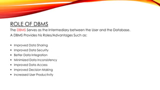 Role of Database Management in Information Systems | PPTX