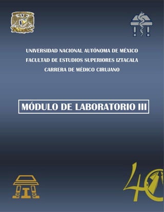 11
UNIVERSIDAD NACIONAL AUTÓNOMA DE MÉXICO
FACULTAD DE ESTUDIOS SUPERIORES IZTACALA
CARRERA DE MÉDICO CIRUJANO
MÓDULO DE LABORATORIO III
 