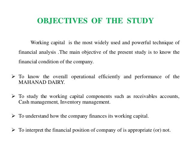 a study on working capital management research paper