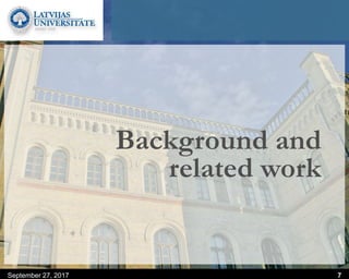 Background and
related work
September 27, 2017 7
 