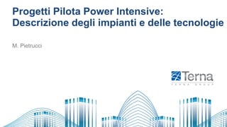 Progetti Pilota Power Intensive:
Descrizione degli impianti e delle tecnologie
M. Pietrucci
 