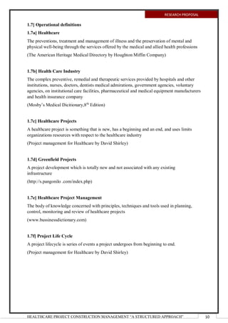 Master of Architecture Thesis Healthcare Project management "A ...