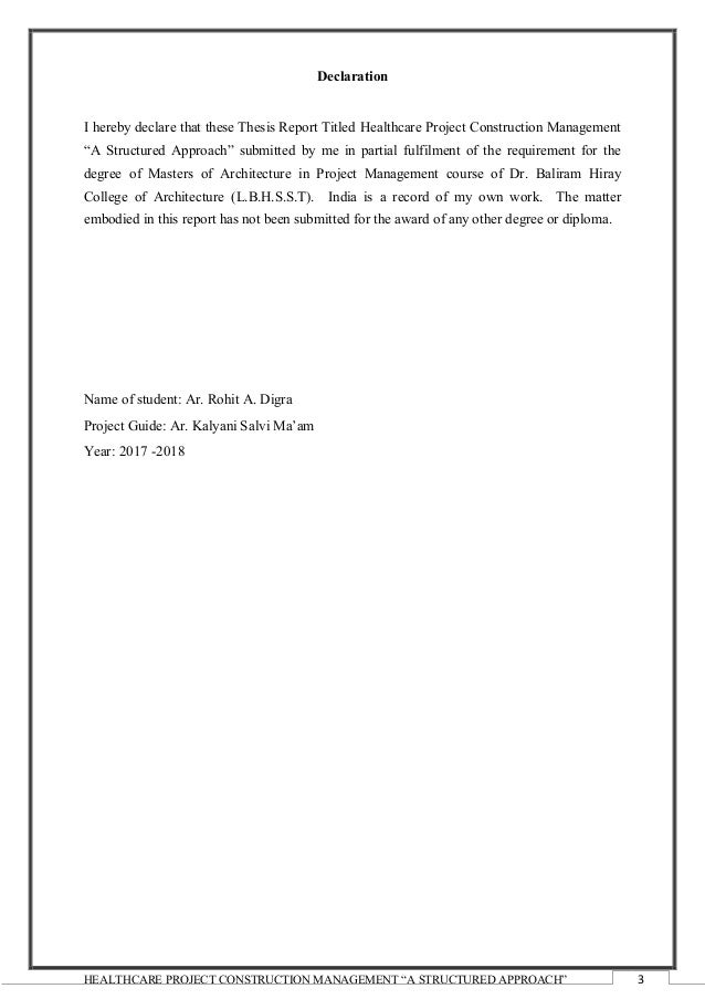 Healthcare masters thesis