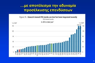 …με αποτέλεσμα την αδυναμία
προσέλκυσης επενδύσεων
9
 