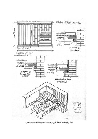 ‫ﺭﻗﻡ‬ ‫ﺸﻜل‬)44(‫ﻤﻔﺭﺩ‬ ‫ﺨﺸﺏ‬ ‫ﻝﺴﻘﻑ‬ ‫ﺘﻔﺼﻴﻠﻴﺔ‬ ‫ﻭﻗﻁﺎﻋﺎﺕ‬ ‫ﺃﻓﻘﻲ‬ ‫ﻤﺴﻘﻁ‬
 