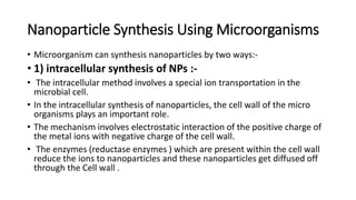 nano-particles synthesis presented by M, Tayyeb | PPTX