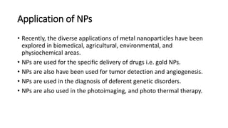 nano-particles synthesis presented by M, Tayyeb | PPTX