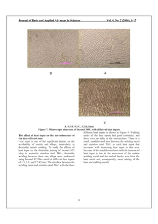 Effect of welding heat input on the microstructure of dissimilar metals ...