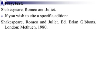 MLA works cited list | PPT