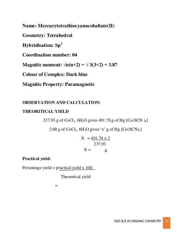 M Sc Inorganic Chemistry Laboratory Manual Complex Preparations M Sc Inorganic Chemistry Laboratory Manual Complex Preparations