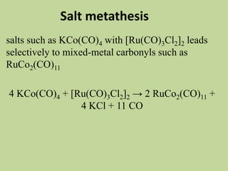 Transition Metal Carbonyl Compounds