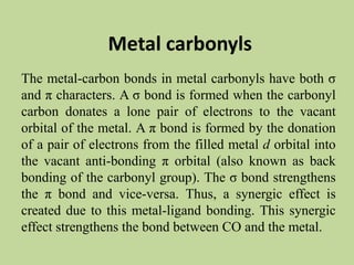 Transition Metal Carbonyl Compounds