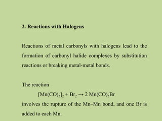 Transition Metal Carbonyl Compounds