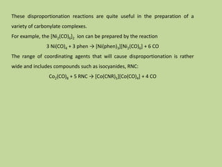 Transition Metal Carbonyl Compounds