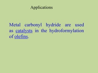 Transition Metal Carbonyl Compounds