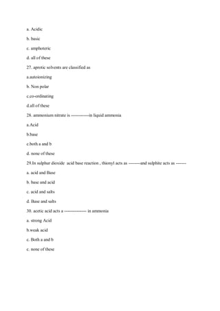 M.Sc.I Inorganic Chemistry Question paper | PDF