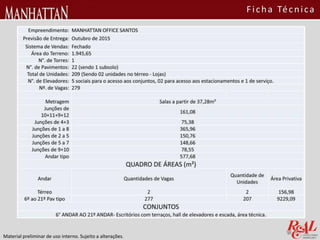 Material preliminar de uso interno. Sujeito a alterações.
Ficha Técnica
 