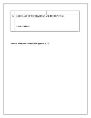 12. 12.1 REMARK OF THE CHAIRMAN AND THE PRINCIPAL
12.2 SIGNATURE
Source of information : from RGHUS approved by INC
 