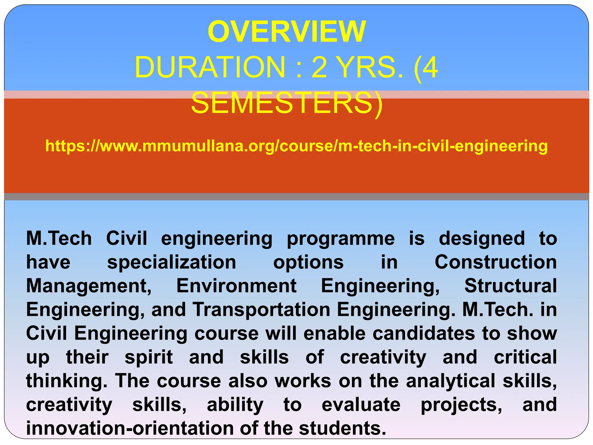 M TECH CIVIL ENGINEERING PPT m-tech-civil-engineering-ppt