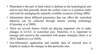 LAND USE AND LAND COVER CHANGE ANALYSIS OF KOTLA SUB-WATERSHED OF ...