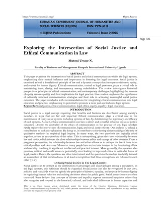 Exploring the Intersection of Social Justice and Ethical Communication ...