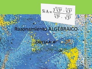 Razonamiento ALGEBRAICO 
CALCULA: A2 
 