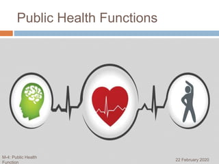 Public Health Functions
22 February 2020
M-4: Public Health
Function
 