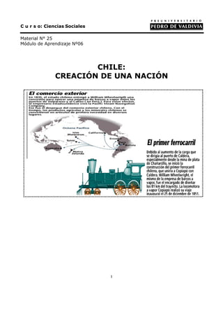 C u r s o: Ciencias Sociales

Material N° 25
Módulo de Aprendizaje Nº06




                      CHILE:
              CREACIÓN DE UNA NACIÓN




                               1
 