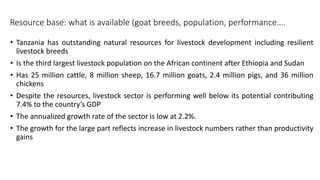 The status and characteristics of two populations of small East African goats of Tanzania