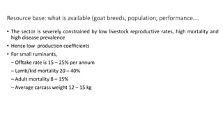 The status and characteristics of two populations of small East African goats of Tanzania