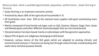 The status and characteristics of two populations of small East African goats of Tanzania