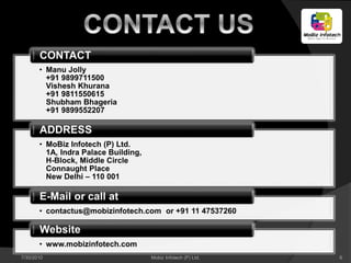 7/30/2010   Mobiz Infotech (P) Ltd.   6
 