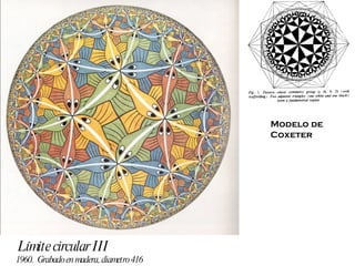 Modelo de Coxeter Límite circular III 1960.  Grabado en madera, diametro 416 