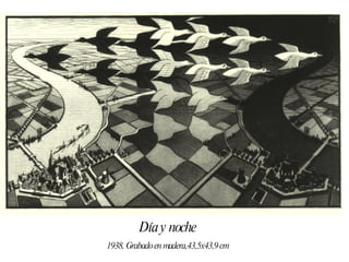 Día y noche 1938, Grabado en madera,43,5x43,9 cm 