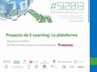Proyecto de E-Learning: La plataforma
Miguel Carro Pellicer
Director de Operaciones de Samoo Elearning
 