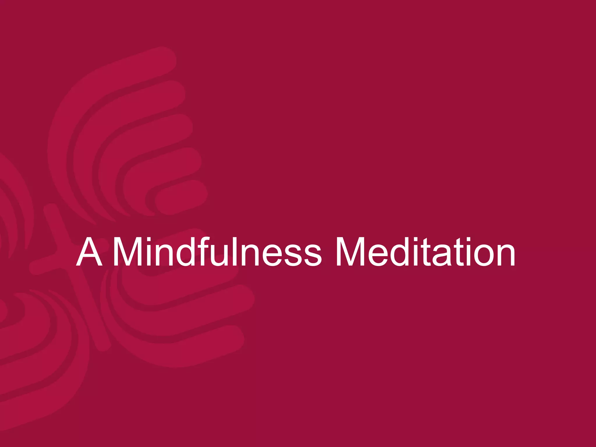 A Mindfulness Meditation
 