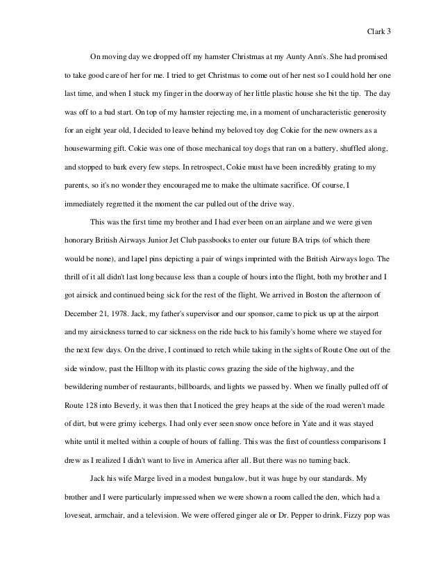 Narrative essay about moving