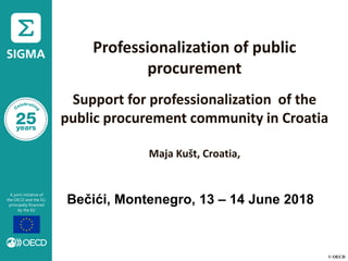 © OECD
Professionalization of public
procurement
Support for professionalization of the
public procurement community in Croatia
Maja Kušt, Croatia,
Bečići, Montenegro, 13 – 14 June 2018
 