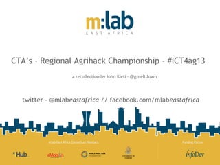 John Kieti - M:Lab East Africa Experience on ICT4Ag Hackathon