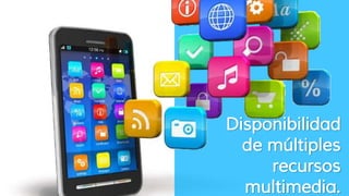 Disponibilidad
de múltiples
recursos
multimedia.
