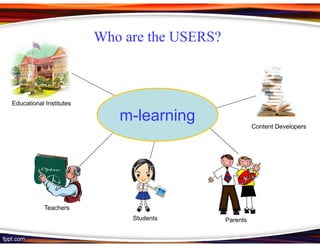 Who are the USERS?

Educational Institutes
                            Thailand Cloud Platform
                            m-learning
                             for Education Services
                                                                Content Developers




            Teachers
                                Students              Parents
 