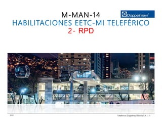 Teleféricos Doppelmayr Bolivia S.A. | 1
2019
M-MAN-14
HABILITACIONES EETC-MI TELEFÉRICO
2- RPD
 