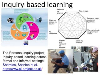 The Personal Inquiry project
Inquiry-based learning across
formal and informal settings
Sharples, Scanlon et al.
http://www.pi-project.ac.uk/
My community
Inquiry-based learning
 